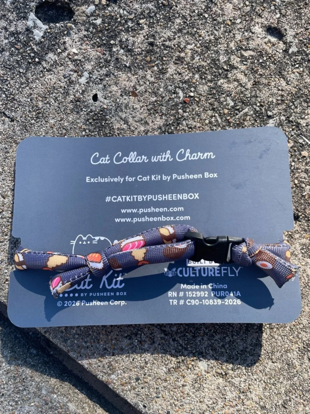Pusheen Box Cat Kit Cute Collar with Pusheen Charm Sushi Theme Cat Collar